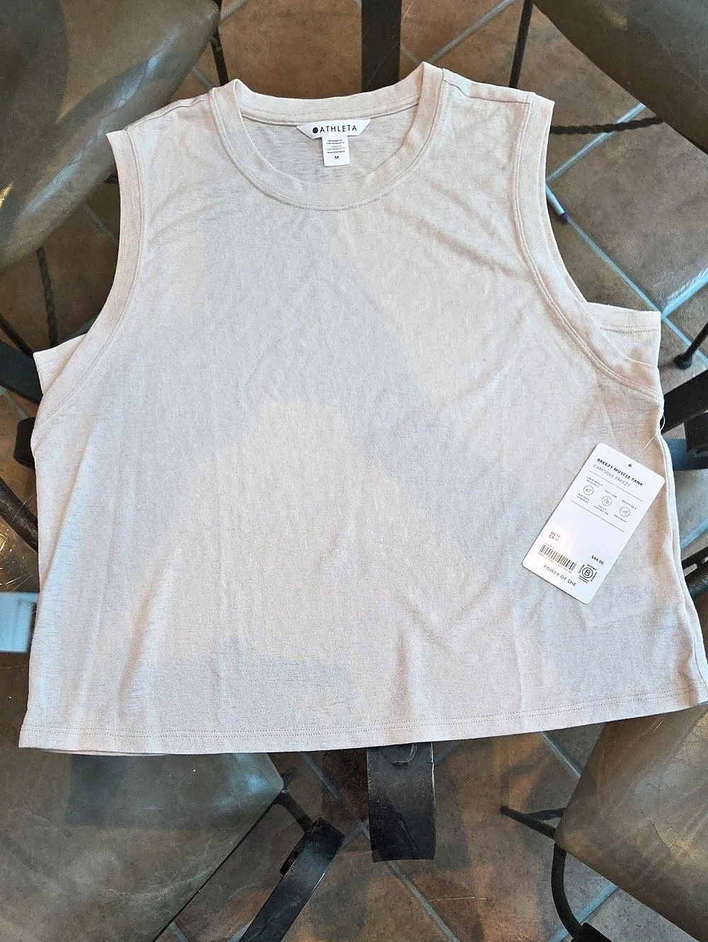 Athleta Sleeveless Tank Top in Beige Size Medium NWT